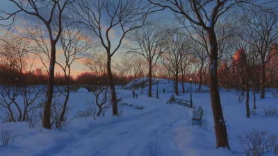 GARN - #sztuka #art #malarstwo #obrazy autor: Evgeny Lushpin, Central Park Lights (20...