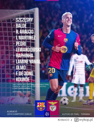 Kriten33 - Skład na mecz z SL Benficą 
#mecz #fcbarcelona #pilkanozna