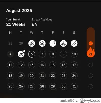 amiga500 - Co oznacza na #strava na ekranie weekly streak białe kółeczko obok aktywno...