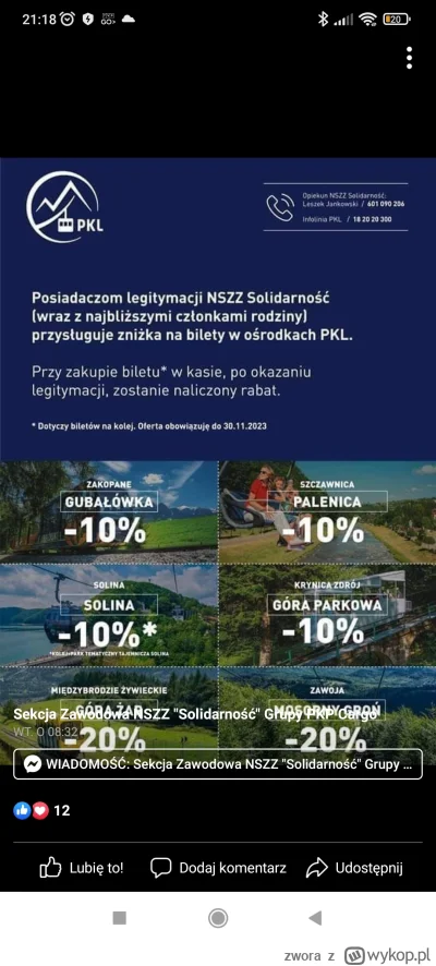 zwora - A taka reklama mi się włączyła na FB....

Solidaruchy mają zniżki, a co z res...