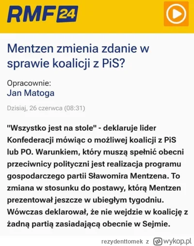 rezydenttomek - Oj a co tu się dzieje? Czyżby dosłownie Mentzen zmienił zdanie po tyg...