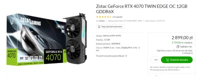 Malsiex - czesc, planuje zakup rtx 4070 i aktualnie najtanszy model kosztuje 2800 zl ...