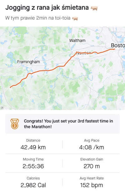 aukolb - Drugi bieg bostoński za mną, seria World Marathon Majors za mną, trud skończ...