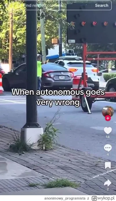 anonimowy_programista - Waymo ponownie blokuje ruch. Nagranie z wczoraj z Atlanty. Dz...