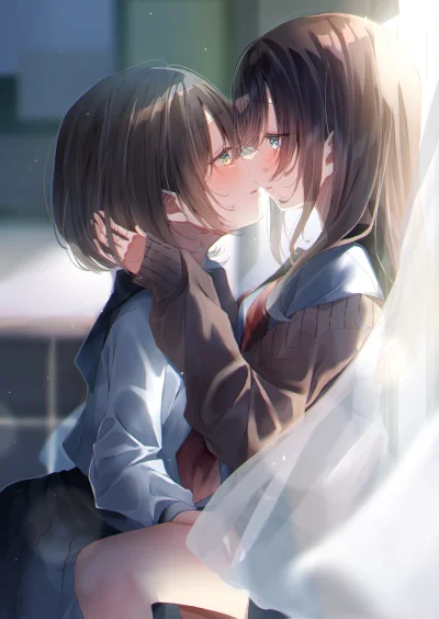 OttoFlick - #randomanimeshit #anime #schoolgirl #yuri #originalcharacter #pixiv #