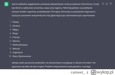 cameel_ - #chatbot poproszony o wymienienie najbardziej antysemickich krajów na 1. mi...