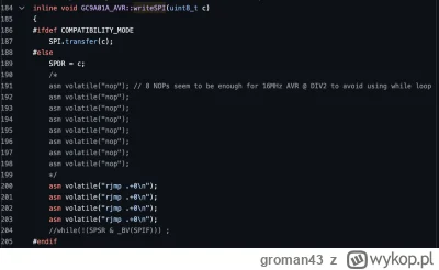 groman43 - >To nie ma prawa działać na AVR z taką szybkością

@RicoElectrico: 16MHz t...