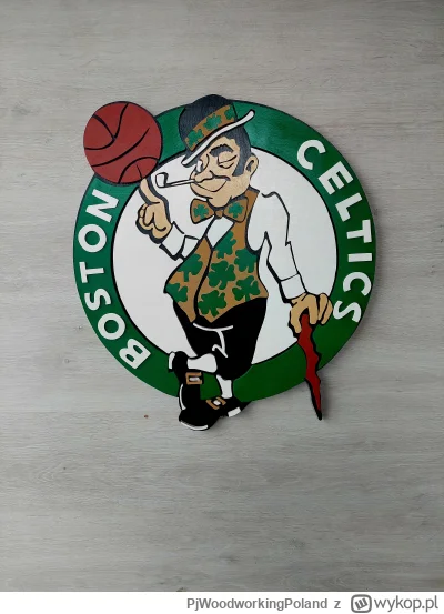 PjWoodworkingPoland - Boston Celtics o średnicy ponad 50 cm wykonane na wyrzynarce wł...