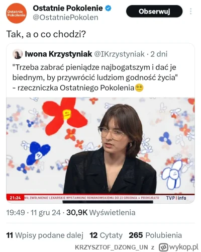 KRZYSZTOFDZONGUN - Popieram.


Gdzie można się zapisać do Ostatniego Pokolenia? Dorob...
