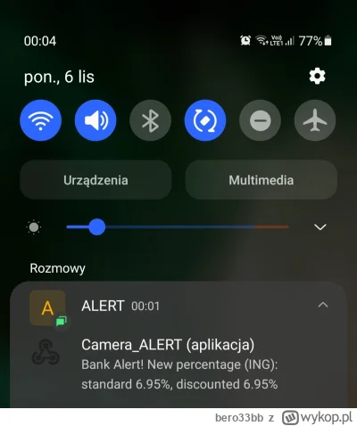 bero33bb - @kam1l: północ i przychodzi alert, obniżka w ING z 7,31 do 6,95