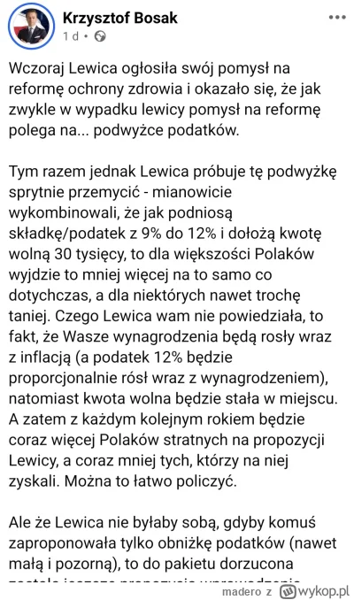 madero - Że lewica z tyłu debilizmami ma 7% poparcia. Każdy problem rozwiażą podatkie...