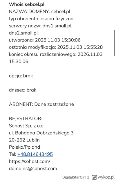 DigitalStarGirl - Haha biedny Sebastian nawet swojej domeny nie ma! Elegancko zaraz b...