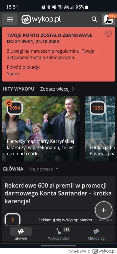 tomek-gwr - @kiniaFF powrót po banie, moderacja chyba za dużo rogali o-----a