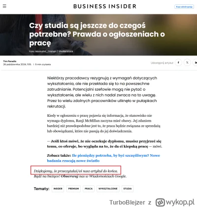 TurboBlejzer - Dzisiejsze "dziennikarstwo" be like xD

Myślałem, że czytam jakiś skró...