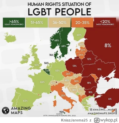 KniazJarema25 - Najbardziej i najmniej tolerancyjny kraj europejski dla LGBT

#homose...