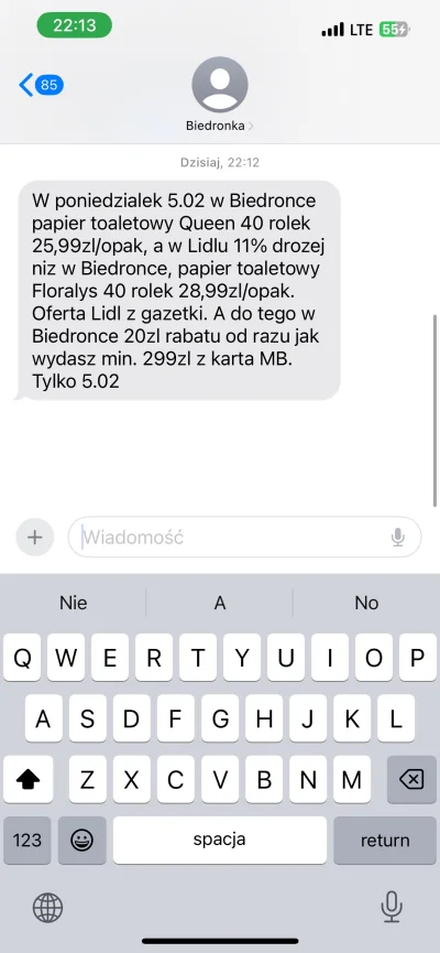youngboomer - Nie wstyd im wysyłać takie wiadomości? XDD
#biedronka #januszebiznesu