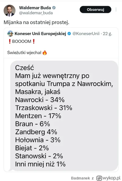 Badmanek - Mijanka na ostatniej prostej pomiędzy Tworkami a Choroszczą

BOOM!

#polit...
