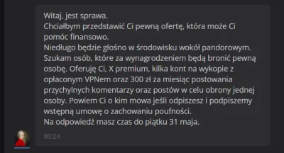 CezarK - a wy juz dostaliscie propozycje finansowa? ( ͡° ͜ʖ ͡°) 
Myslal, ze ja polak ...