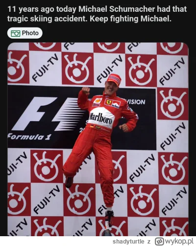 shadyturtle - #f1 jedenaście lat temu Szumacher stracił głowę na stoku.