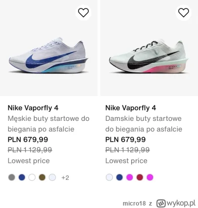 micro18 - Wyprzedaż na Nike.com. Alphafly, Vaporfly -40% #bieganie