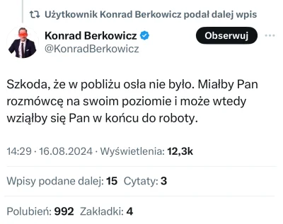 Gours - Jestem ciekawy co myśli sobie Tusk o tym Berkowiczu xD Przyczepił się taki pa...