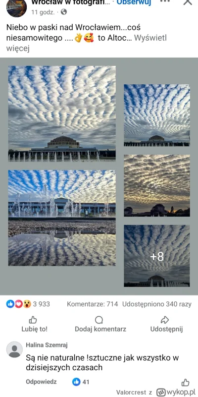 Valorcrest - Altocumulus undulatus na niebie,
Płaskoziemcy w komenarzach: