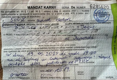 Zakarys - Dostałem wczoraj mandat w Gdańsku, patrzę w niego dzisiaj a policjant zapis...