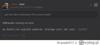 Kryspin013 - Naczelny wykopowy konfederata jebnął takiego fikoła, że nawet inni wykop...
