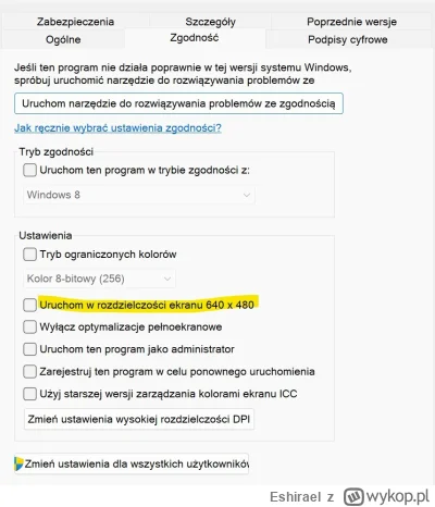 Eshirael - Znalazłem opcję we właściwościach pliku .exe odpalającego program. Działa ...