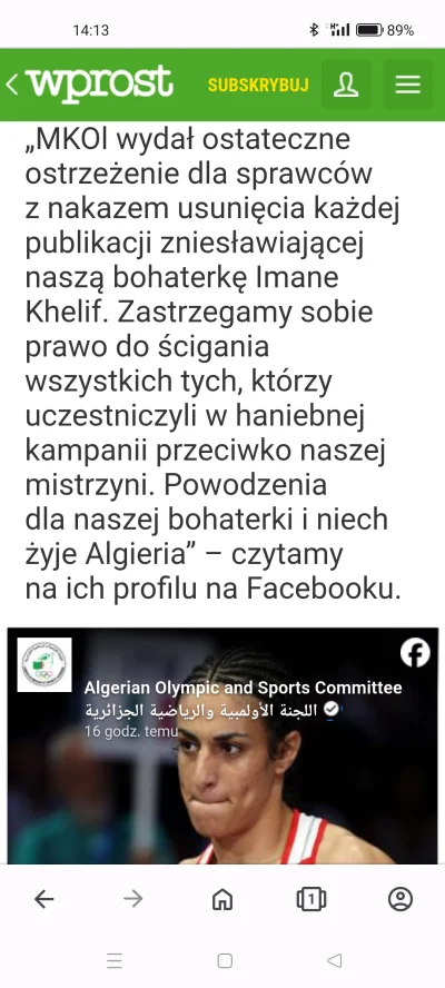 dzieju41 - Mireczki krytykujące Algierkę w boksie, uważajcie bo was MKOL i Algieria d...