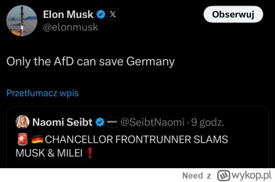 Need - #polityka #elonmusk #neuropa #4konserwy 

Dzieje się dokładnie to jak pisałem ...