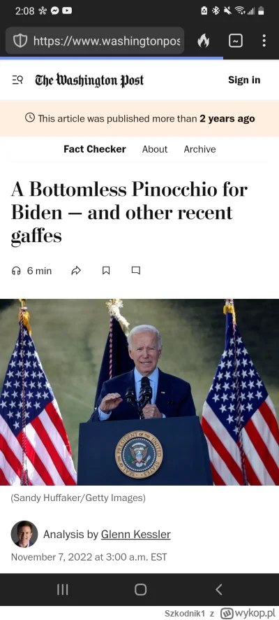 Szkodnik1 - @Czesterek Ten sam Washington Post dał Bidenowi "bottomless Pinocchio" cz...