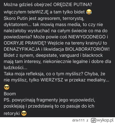 drte111 - Dzisiejszy wysryw byłego znajomego z pracy. Oczywiście jest przy tym agresy...