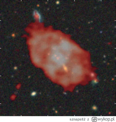 sznaps82 - Obraz optyczny
 RGB z Legacy Surveys, nałożony na emisję radiową w kolorze...