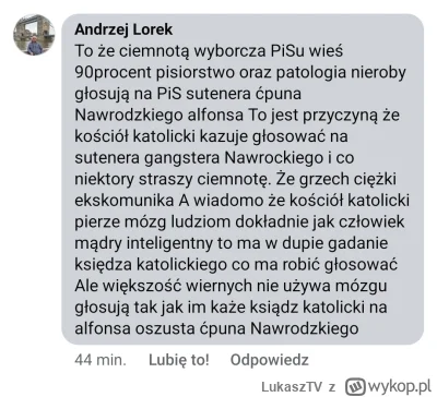 LukaszTV - Typowy wyborca PO siejący nienawiścią do przeciwników politycznych. Oj pal...