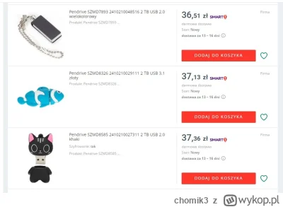 chomik3 - Czyli lepiej kupować pendrive 2 TB za ~15-50 zł? ( ͡º ͜ʖ͡º)
Miałem już kilk...