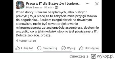 Cineczeq - Wcale nie ma kryzysu w #IT, to odbija. Od tego posta bije desperacja/smute...