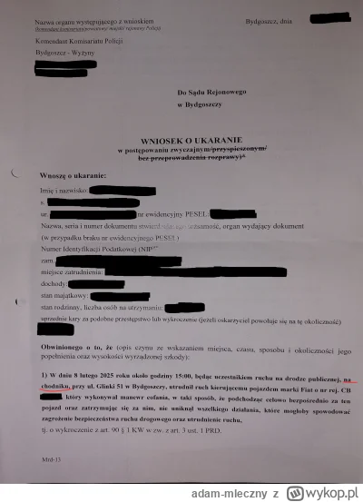 adam-mleczny - Otrzymałem wyrok nakazowy za bycie na chodniku.
Ale po kolei. 
Idąc ch...