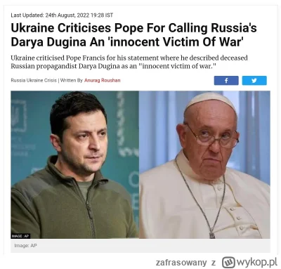 zafrasowany - Watykański klaun nigdy nie potępił rosyjskiej agresji, ani nie wymienił...