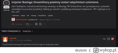 deziom - Wiedzieliście, że Boeing ma problemy bo jest WOKE? 

Nie no, odklejenie głów...