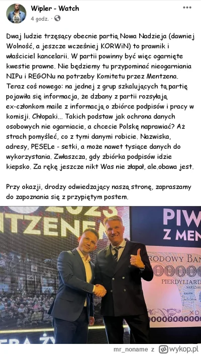 mr_noname - Nowa bezNadzieja łamie prawo przetrzymując dane byłych członków partii i ...