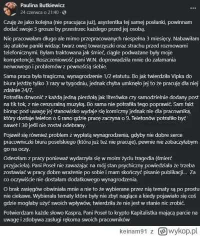 keinam91 - Posłanke dbającą o Polskę ponad podziałami traktuje się jak śmiecia, a Wan...