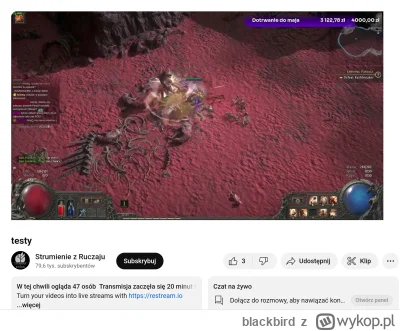 blackbird - upadek potężnego sztrimera, to ile miał widzów przy streamowaniu na premi...