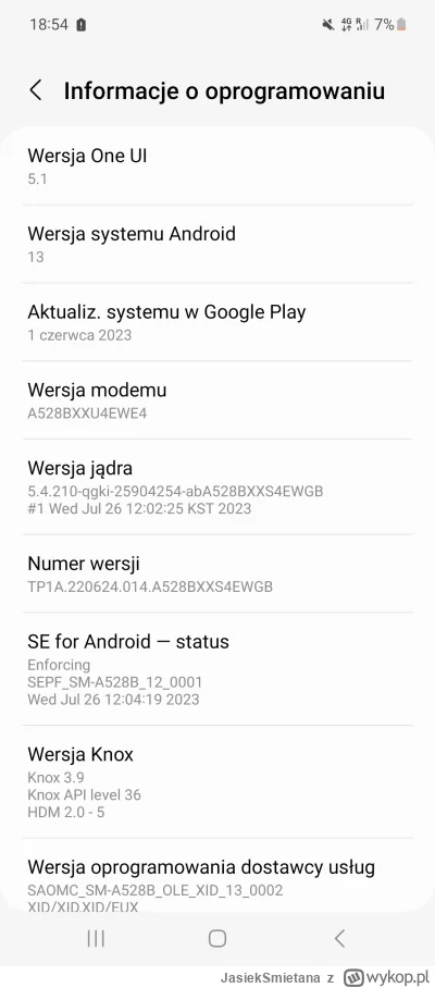 JasiekSmietana - Mirki, telefon Samsung Galaxy a52s android 13 czy da się coś zrobić ...
