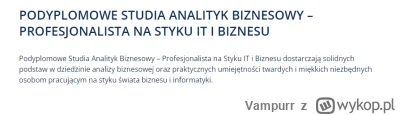 Vampurr - Wpis grzecznościowy, kolega pyta i prosi o opinie, chce iść na podyplomowe ...