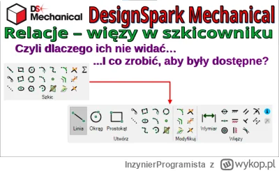 InzynierProgramista - DesignSpark Mechanical - jak włączyć relacje - wiązania w szkic...
