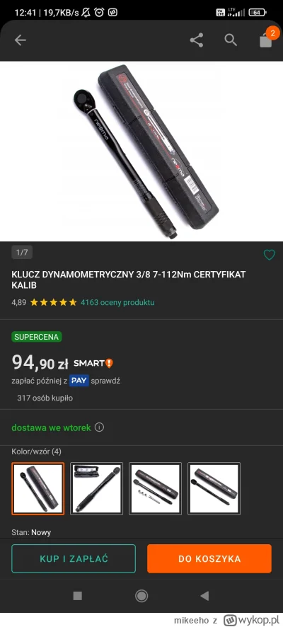 mikeeho - @Zielony34 KLUCZ DYNAMOMETRYCZNY 3/8 7-112Nm CERTYFIKAT KALIB