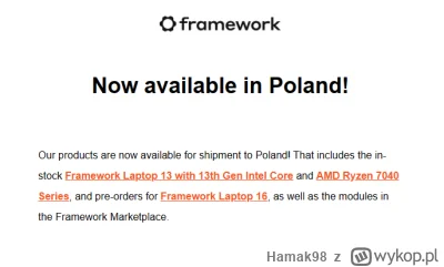 Hamak98 - Laptopy Framework dostępne w Polsce! (ʘ‿ʘ) #framework #laptopy #komputery