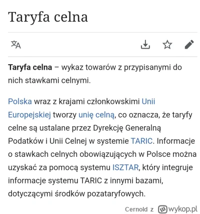 Cernold - #gielda 

Taryfy celnej istnieją - życie wykopków zrujnowane