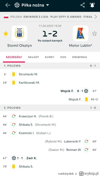 ruskizydek - Ten mecz miał miejsce zaledwie niecały ROK temu
Finał Play Off o grę w 1...